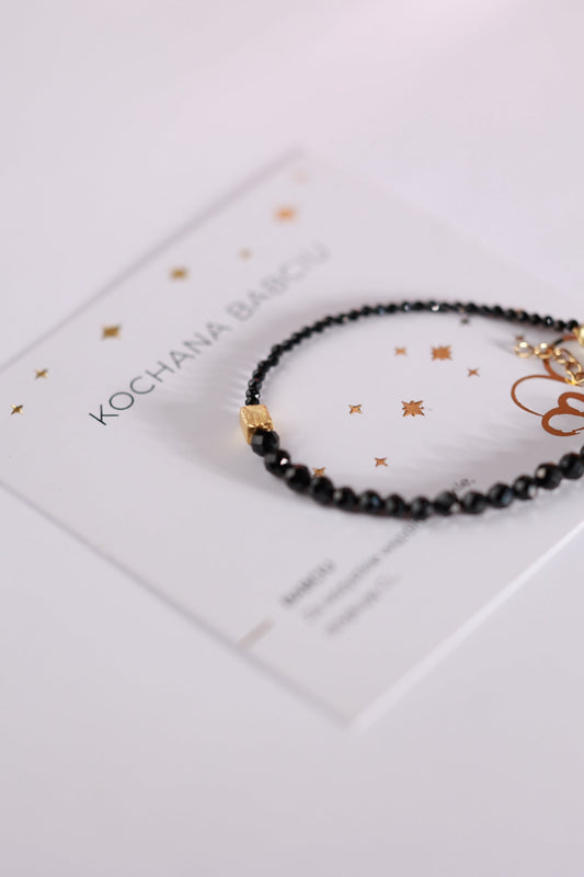 Bransoletka dla Babci Czarny Spinel