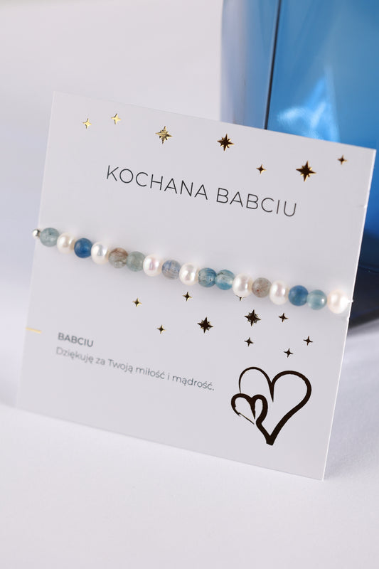 Bransoletka dla Babci Perła i Kyanit