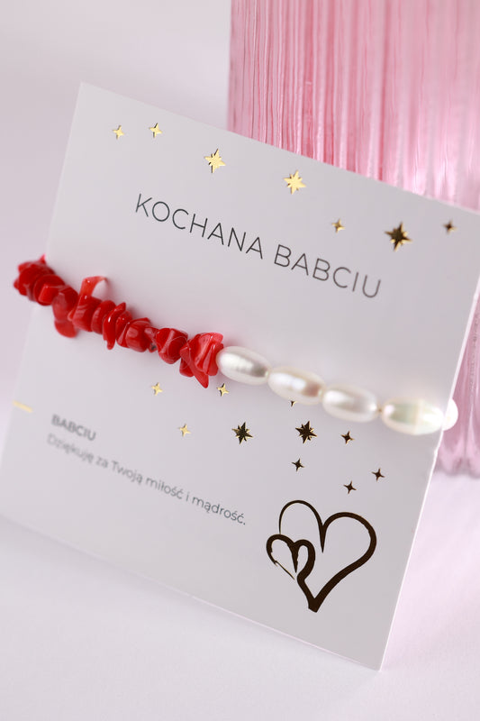 Bransoletka dla Babci Perła i Koral