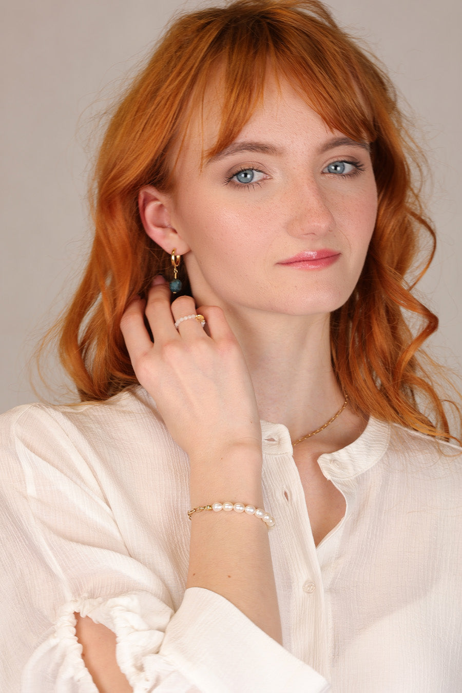 Bransoletka perły i łańcuszek