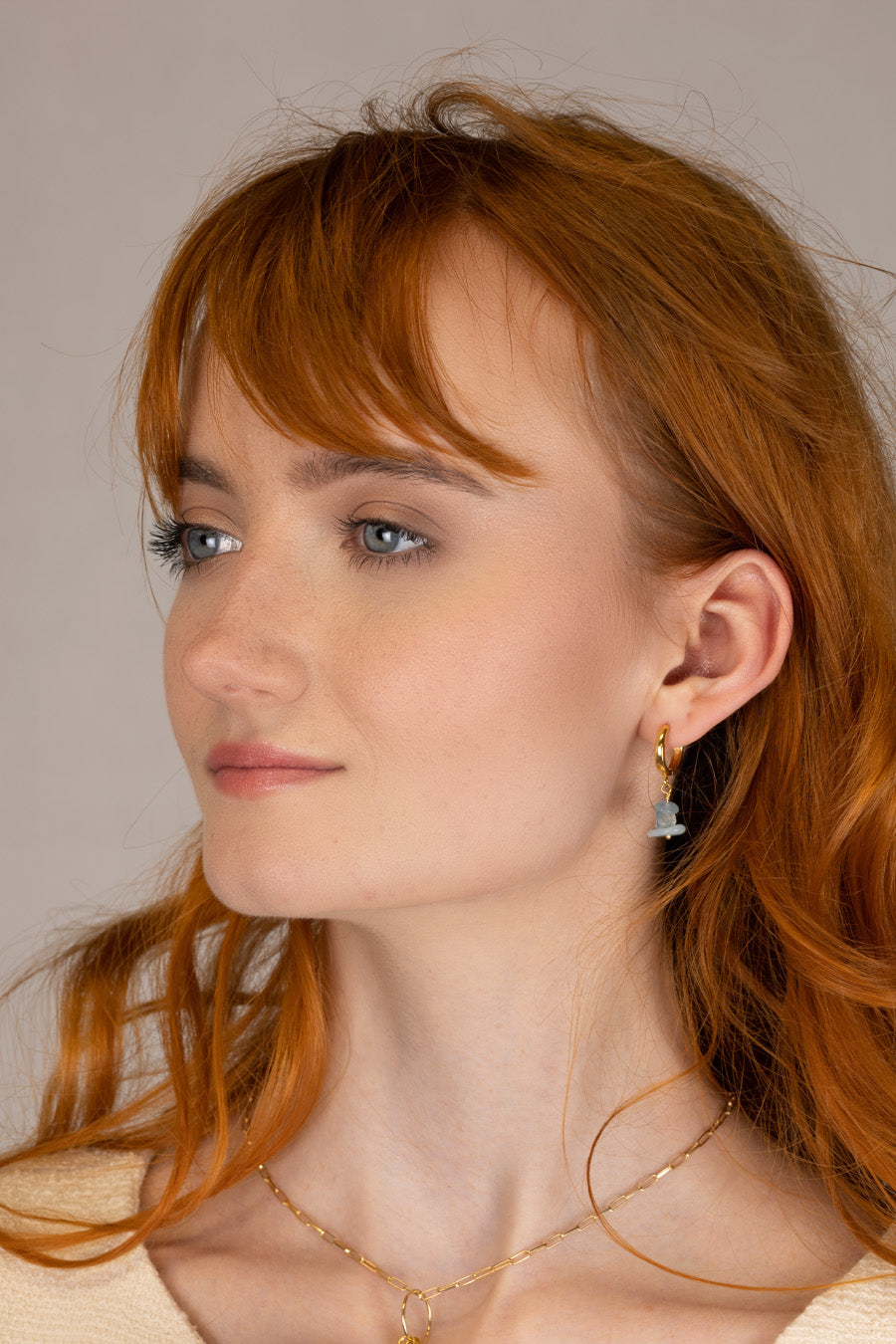 Kolczyki z akwamarynem