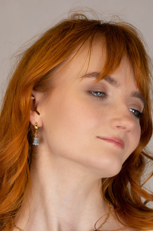 Kolczyki z akwamarynem