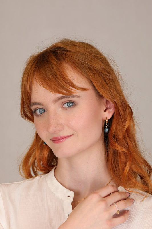 Kolczyki z baryłką apatytu