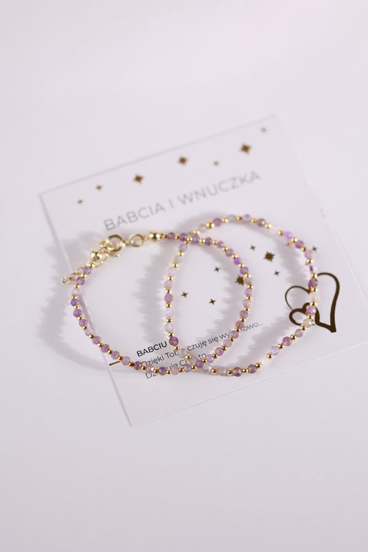 Zestaw bransoletek z ametystem