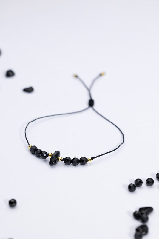 Bransoletka sznurkowa naturalny turmalin