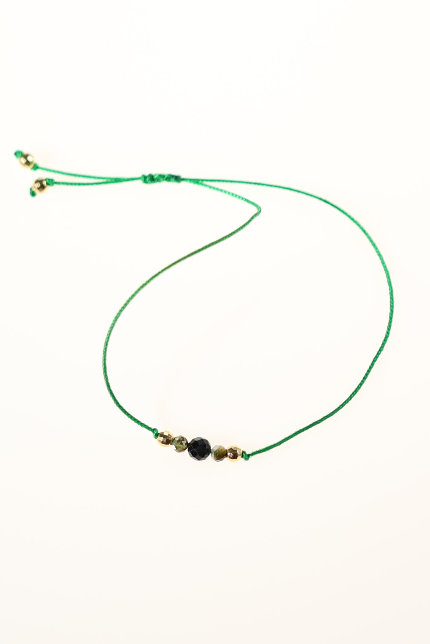 Bransoletka z czarnym turmalinem i frenitem