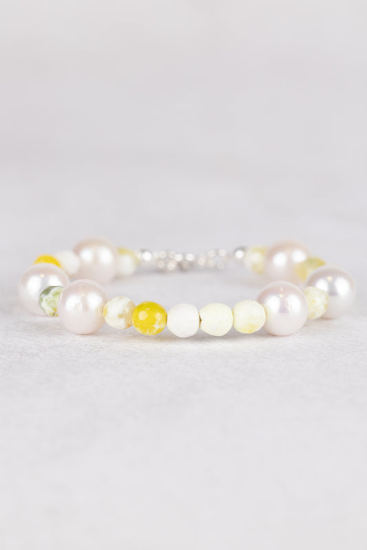 Bransoletka perła i agat