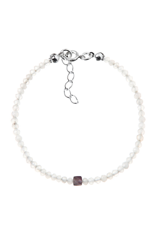 Bransoletka z naturalnymi kamieniami Ametyst i Jadeit