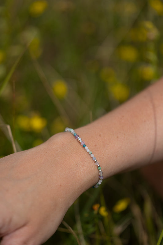 Bransoletka morganit i kolorowe kamienie naturalne