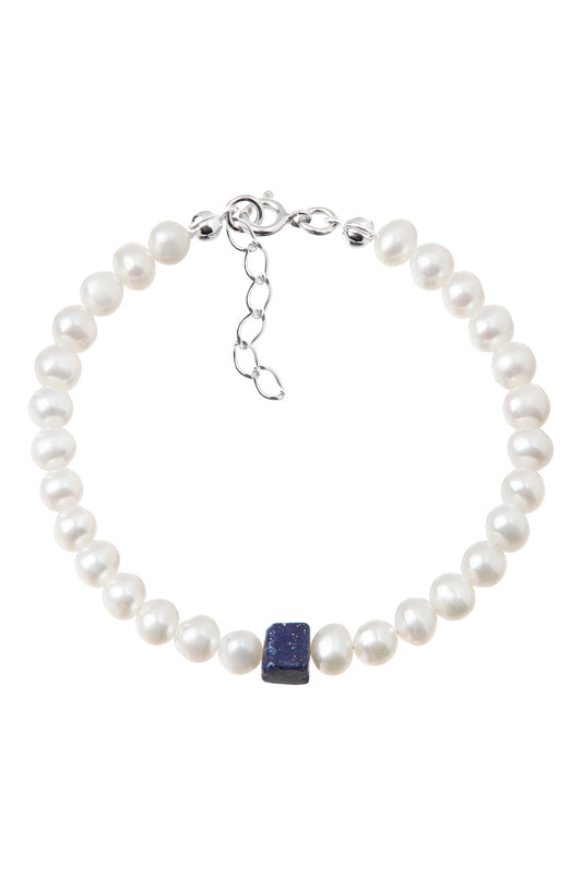 Bransoletka z pereł i lapis lazuli