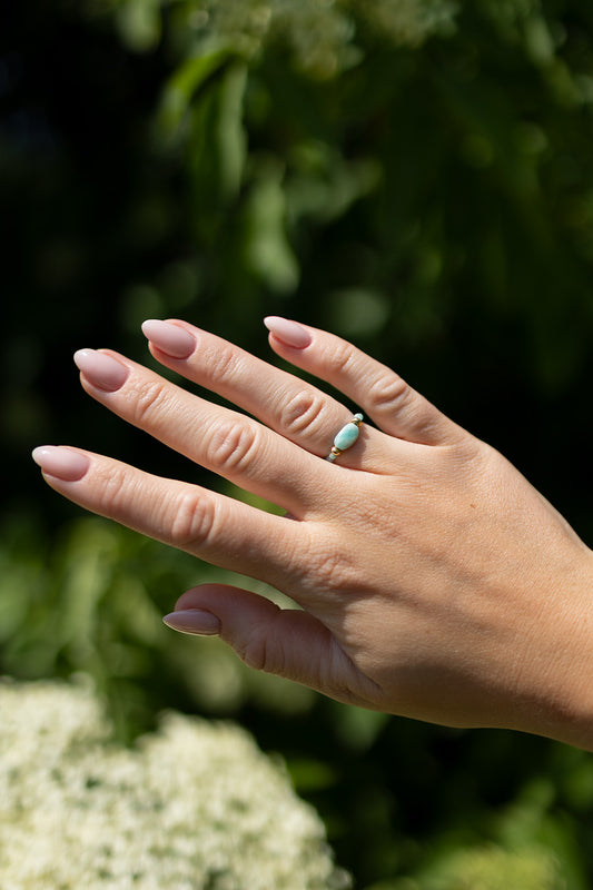 Pierścionek elastyczny z amazonitem