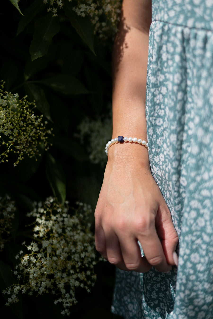 Bransoletka z pereł i lapis lazuli