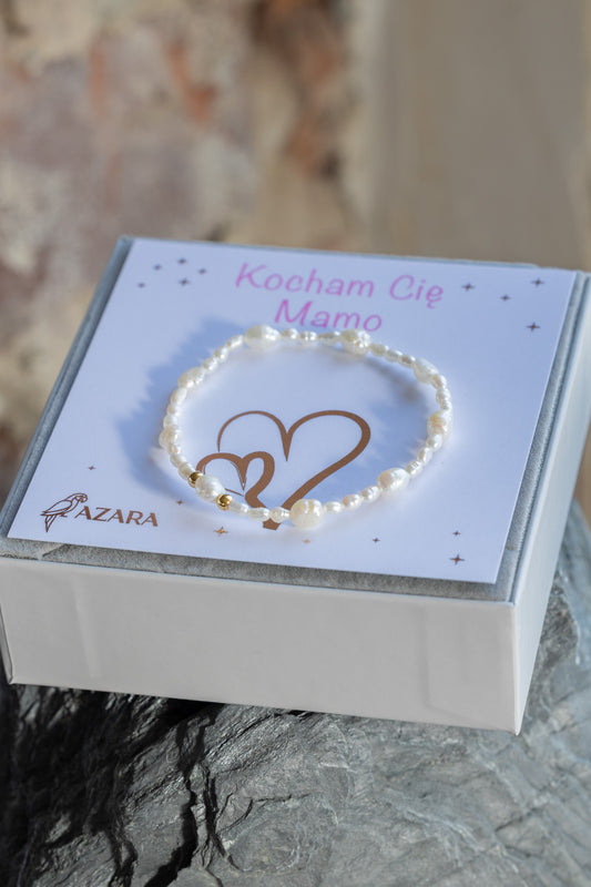 Prezent dla Mamy Bransoletka z pereł