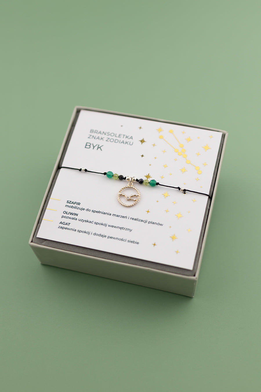 Bransoletka Znak Zodiaku Byk ze srebrną zawieszką