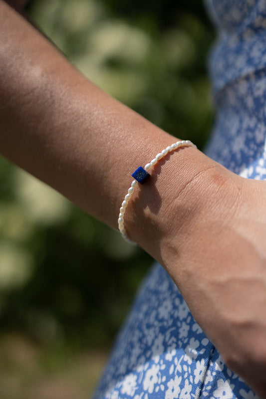 Bransoletka Perła i Lapis Lazuli