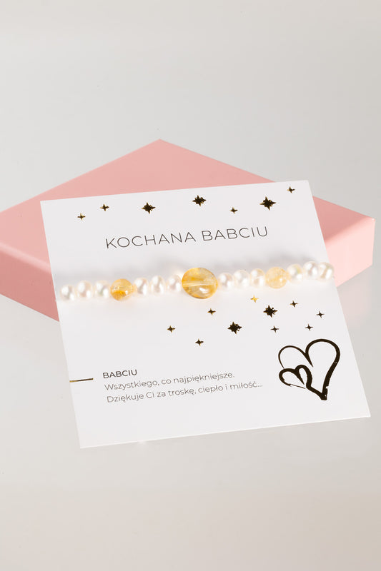 Bransoletka dla Babci Perła i Cytryn
