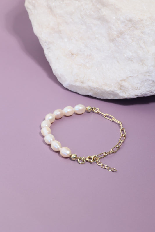 Bransoletka perły i łańcuszek
