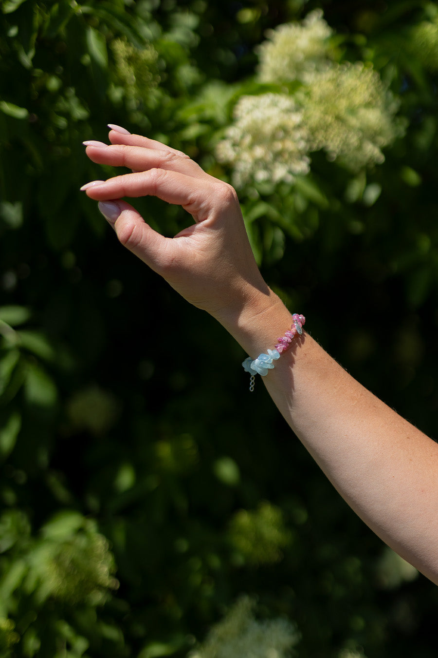 Bransoletka z akwamarynem i turmalinem