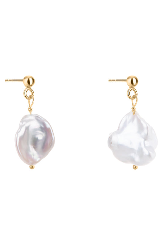 Kolczyki sztyfty z nieregularną perłą