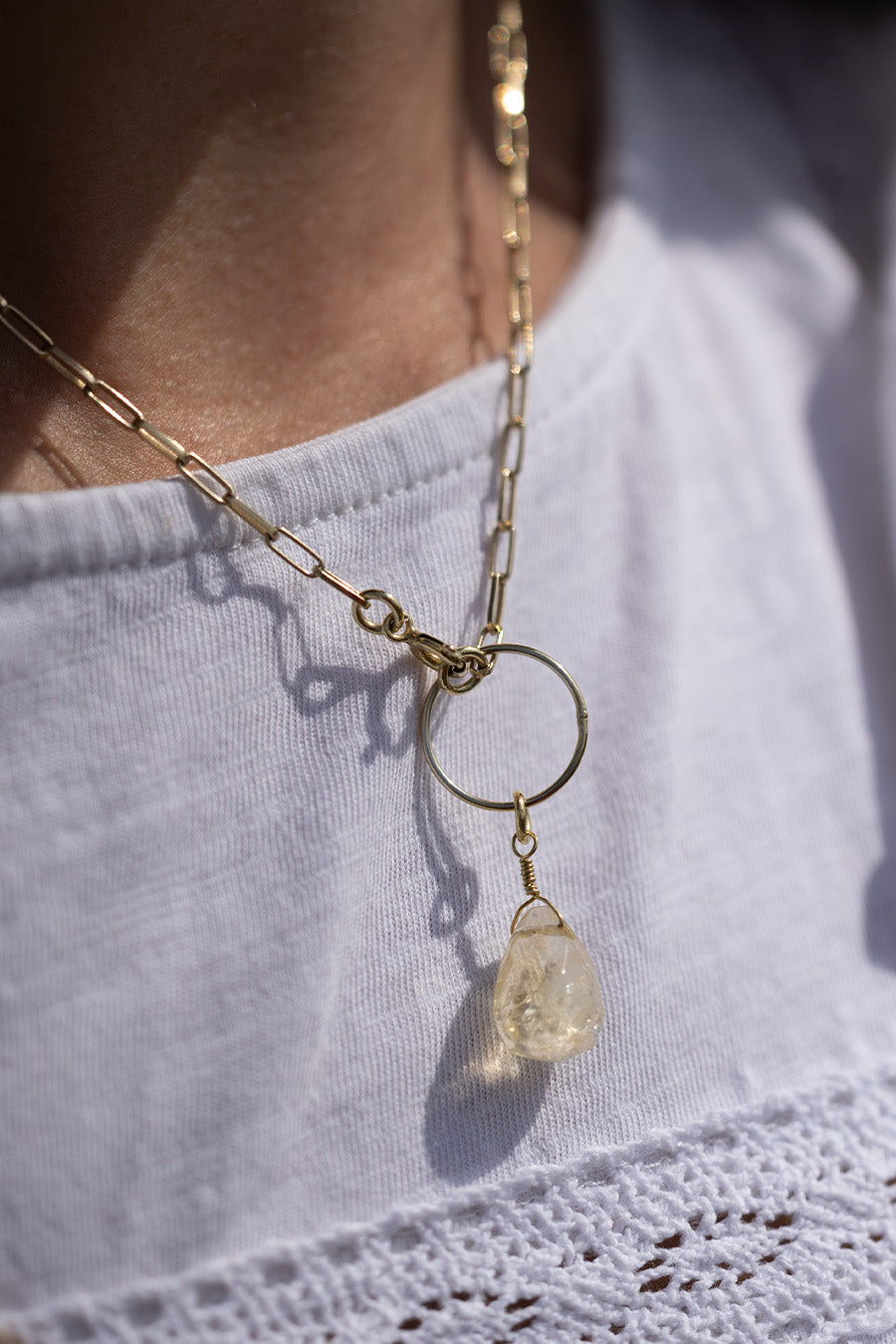 Naszyjnik cytryn kropla