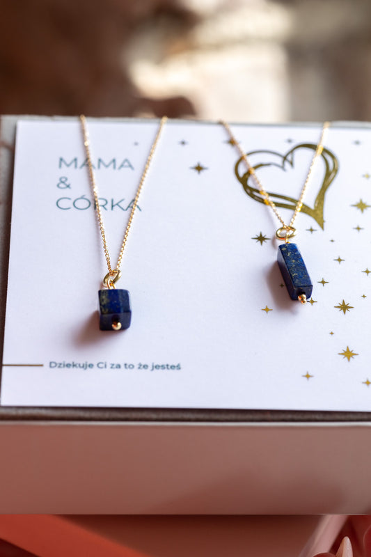 Zestaw Naszyjników Mama i Córka Lapis Lazuli
