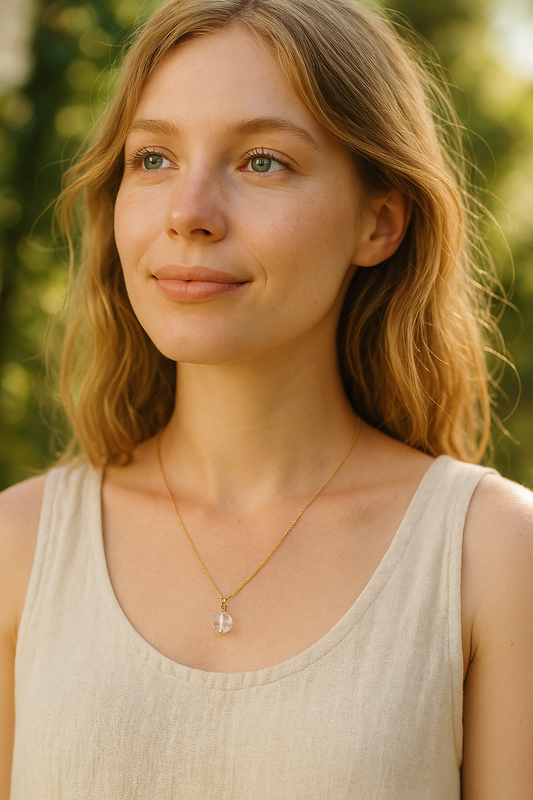 naszyjnik z kryształem górskim