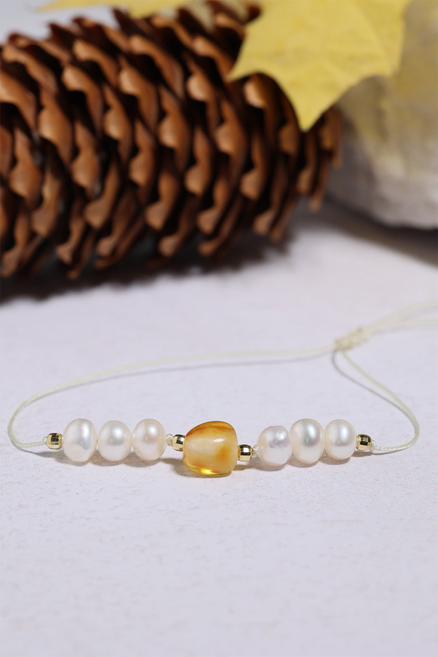 Bransoletka Bursztyn i Perła