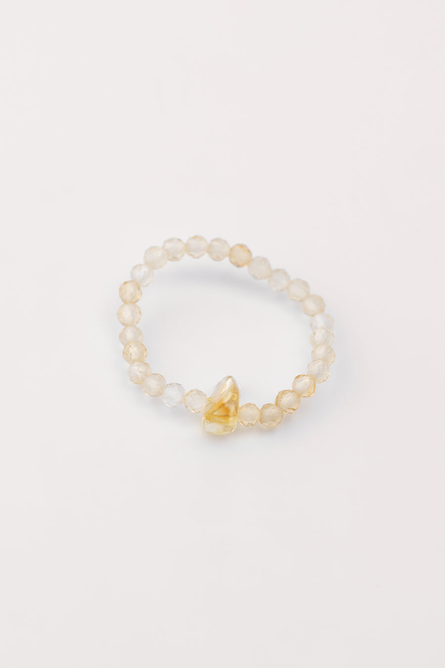 Pierścionek elastyczny z nieregularnym cytrynem