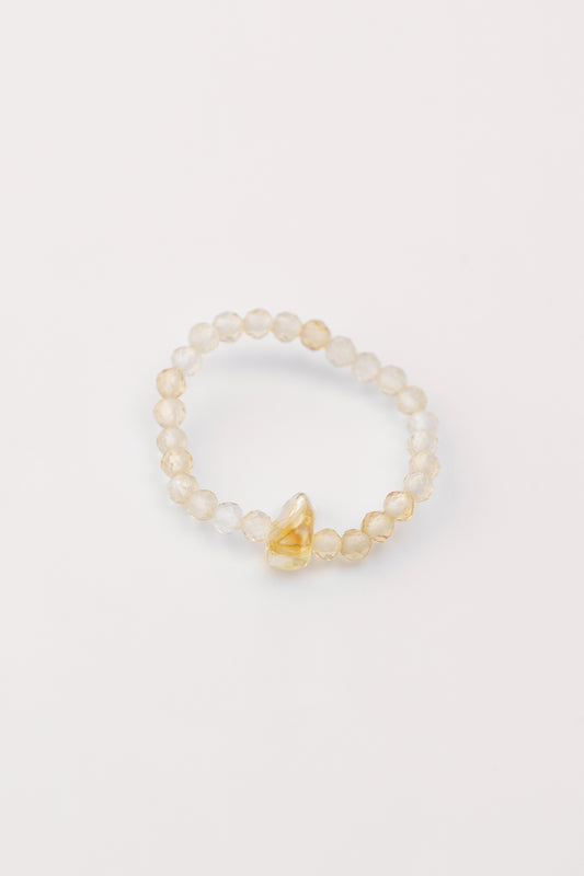 Pierścionek elastyczny z nieregularnym cytrynem