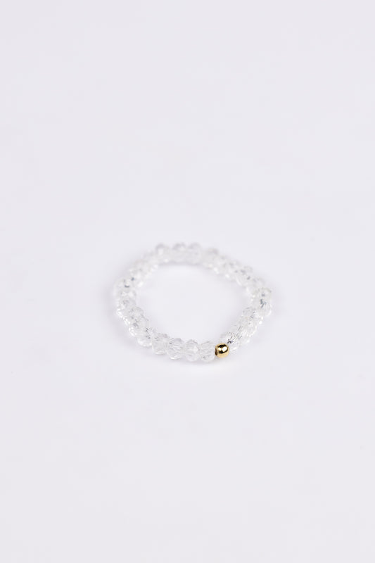 Pierścionek elastyczny z kryształem górskim