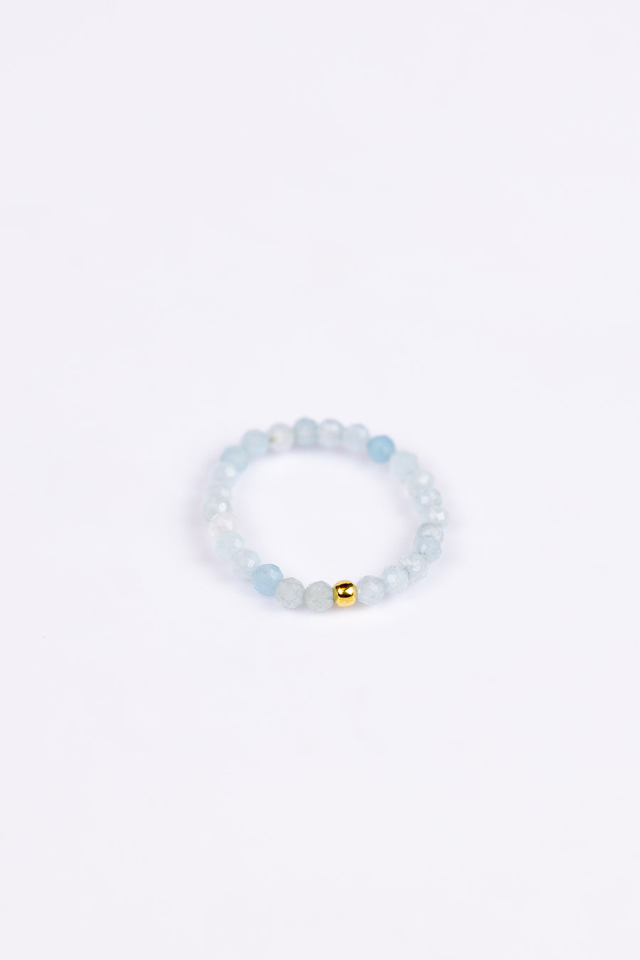 Pierścionek elastyczny z akwamarynem