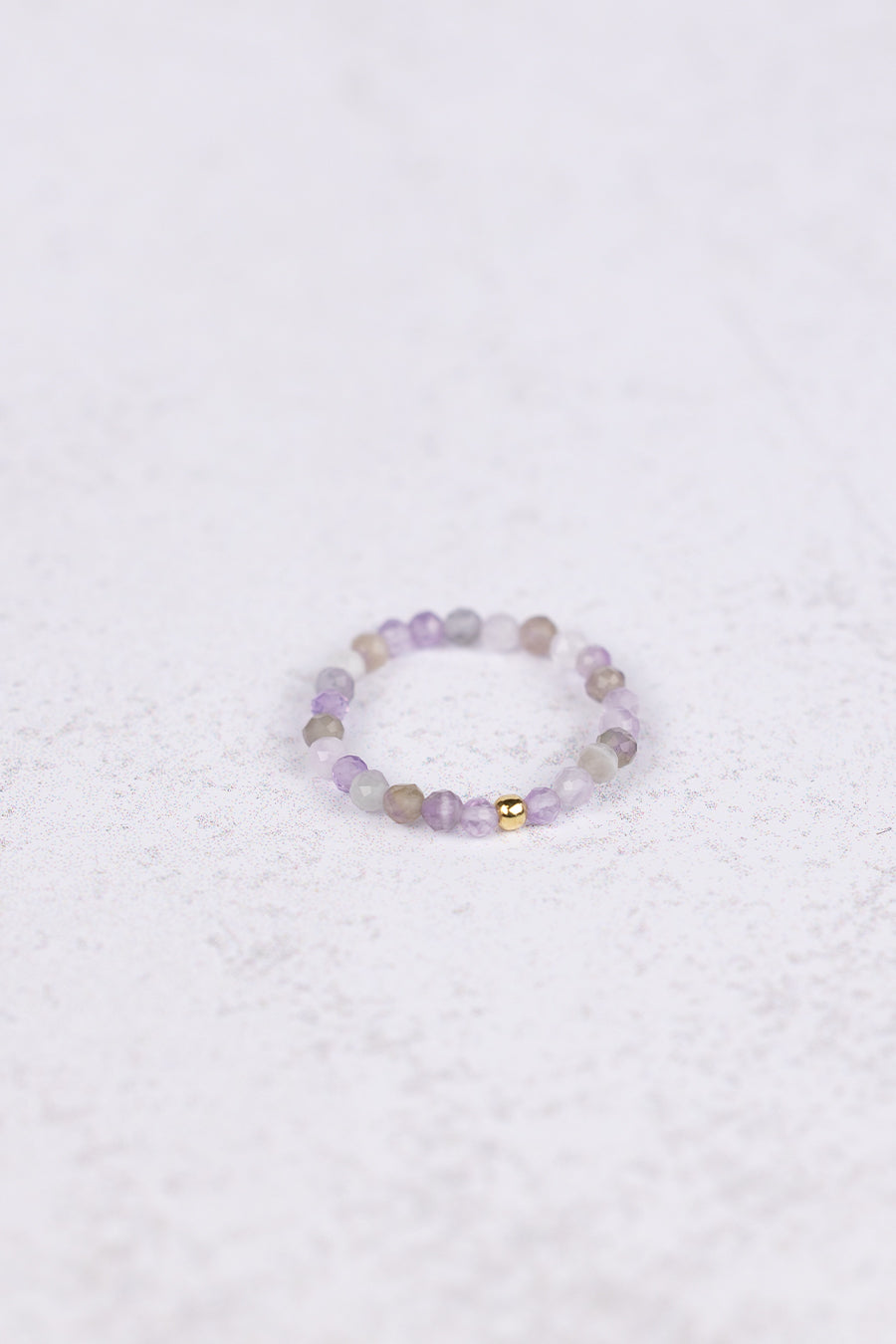 Pierścionek elastyczny z ametystem