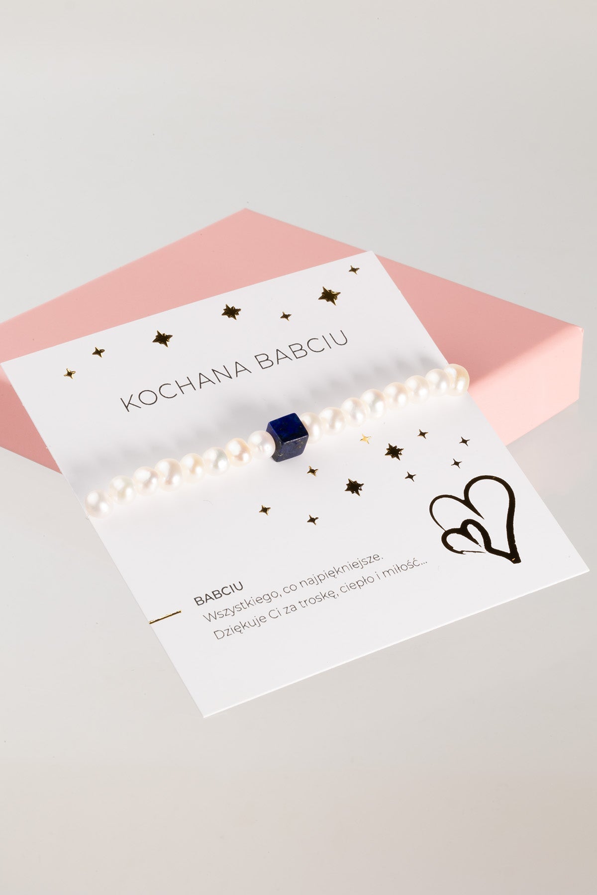 Bransoletka dla Babci Perła i Lapis Lazuli