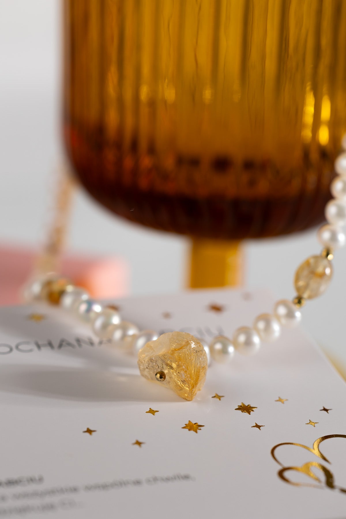 Naszyjnik dla Babci Perła i Cytryn