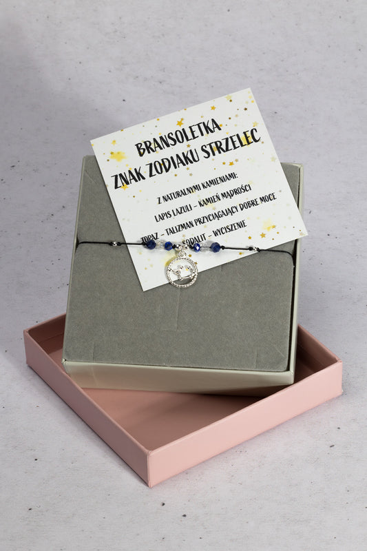 Bransoletka Znak Zodiaku Strzelec ze srebrną zawieszką