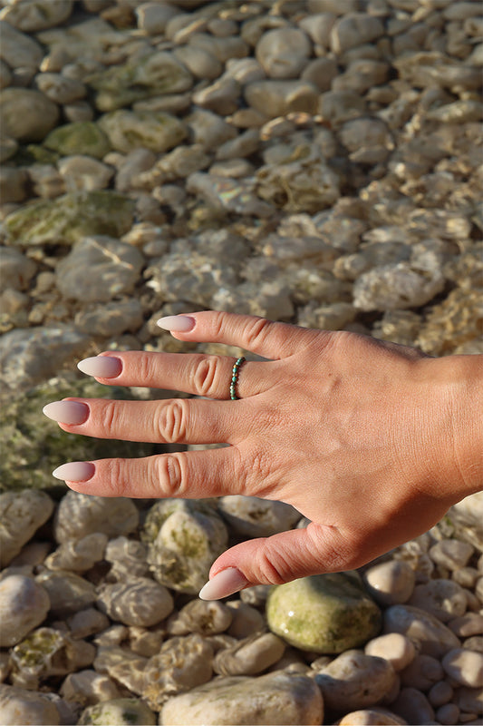 Pierścionek elastyczny z turkusem