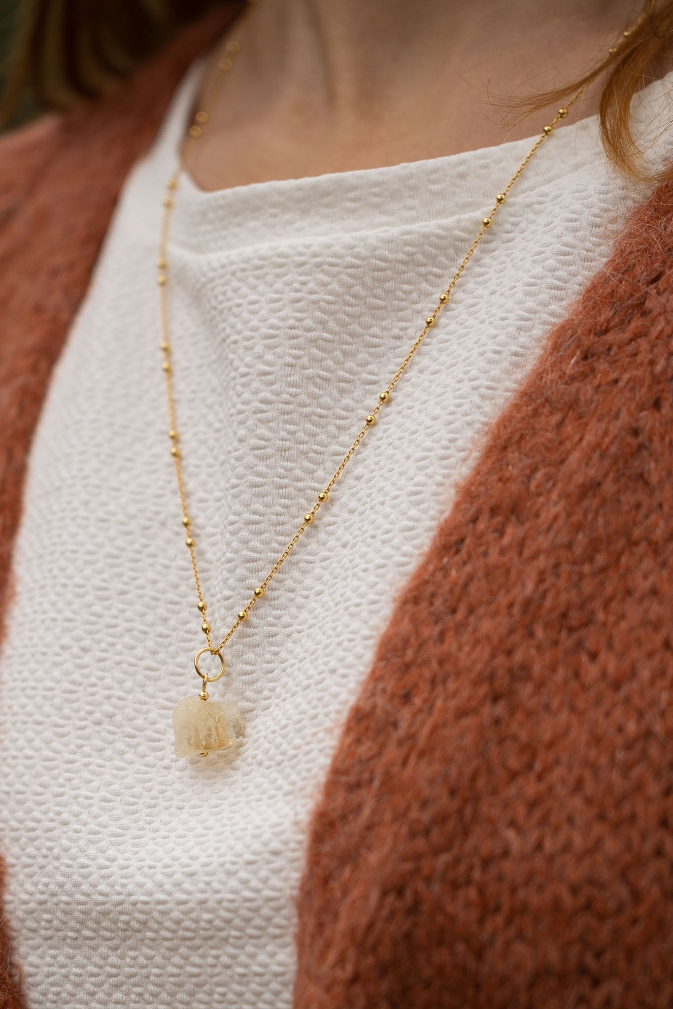 Naszyjnik cytryn surowy