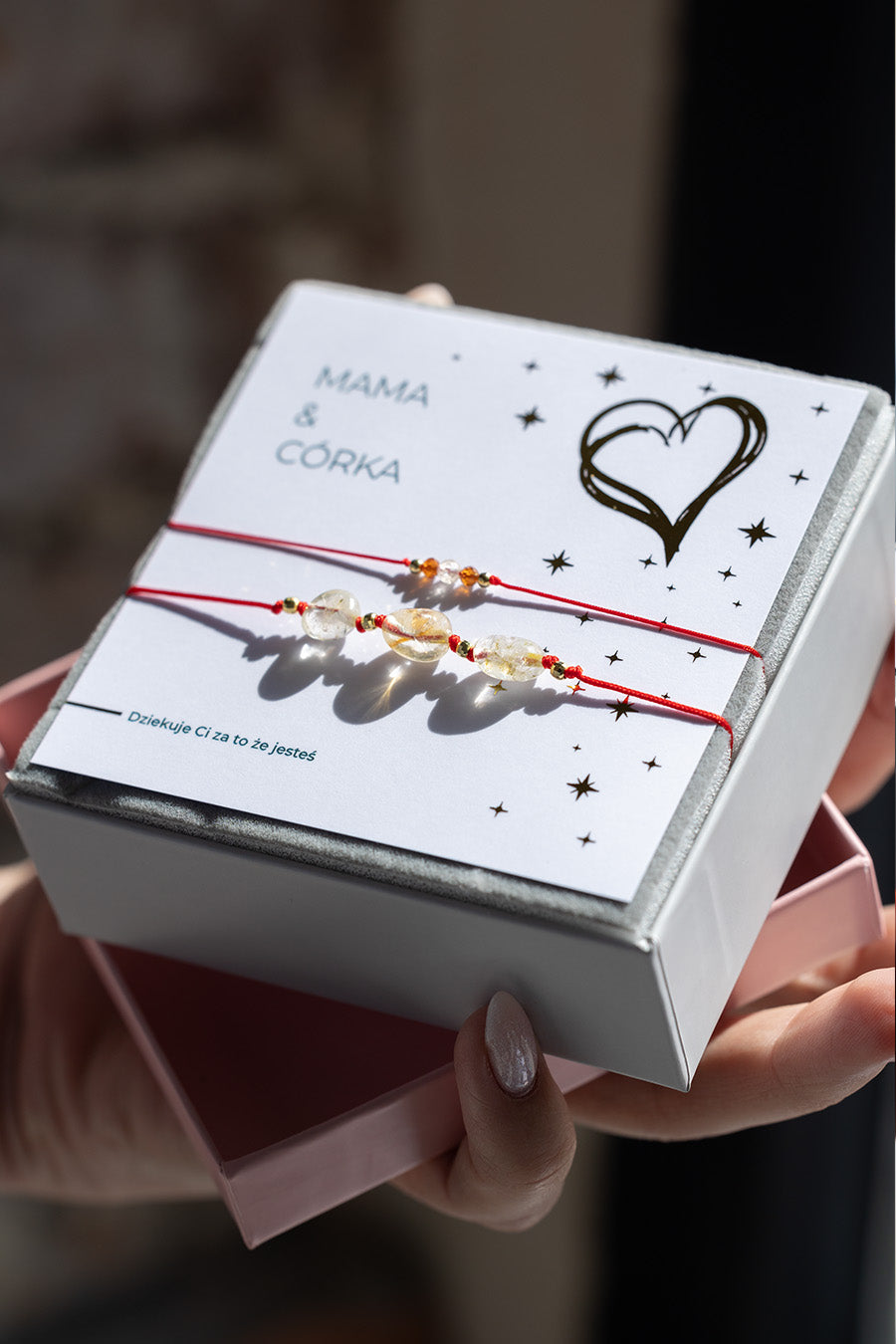 Zestaw bransoletek Mama i Córka Cytryn Granat