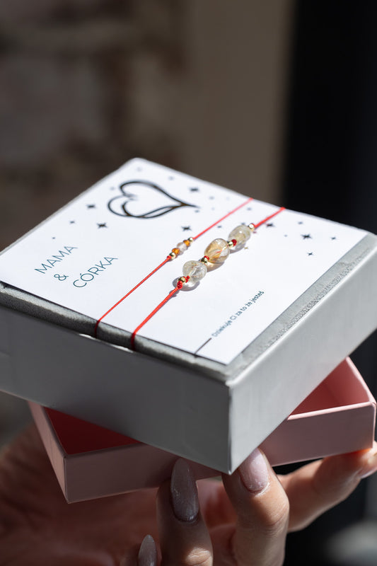 Zestaw bransoletek Mama i Córka Cytryn Granat