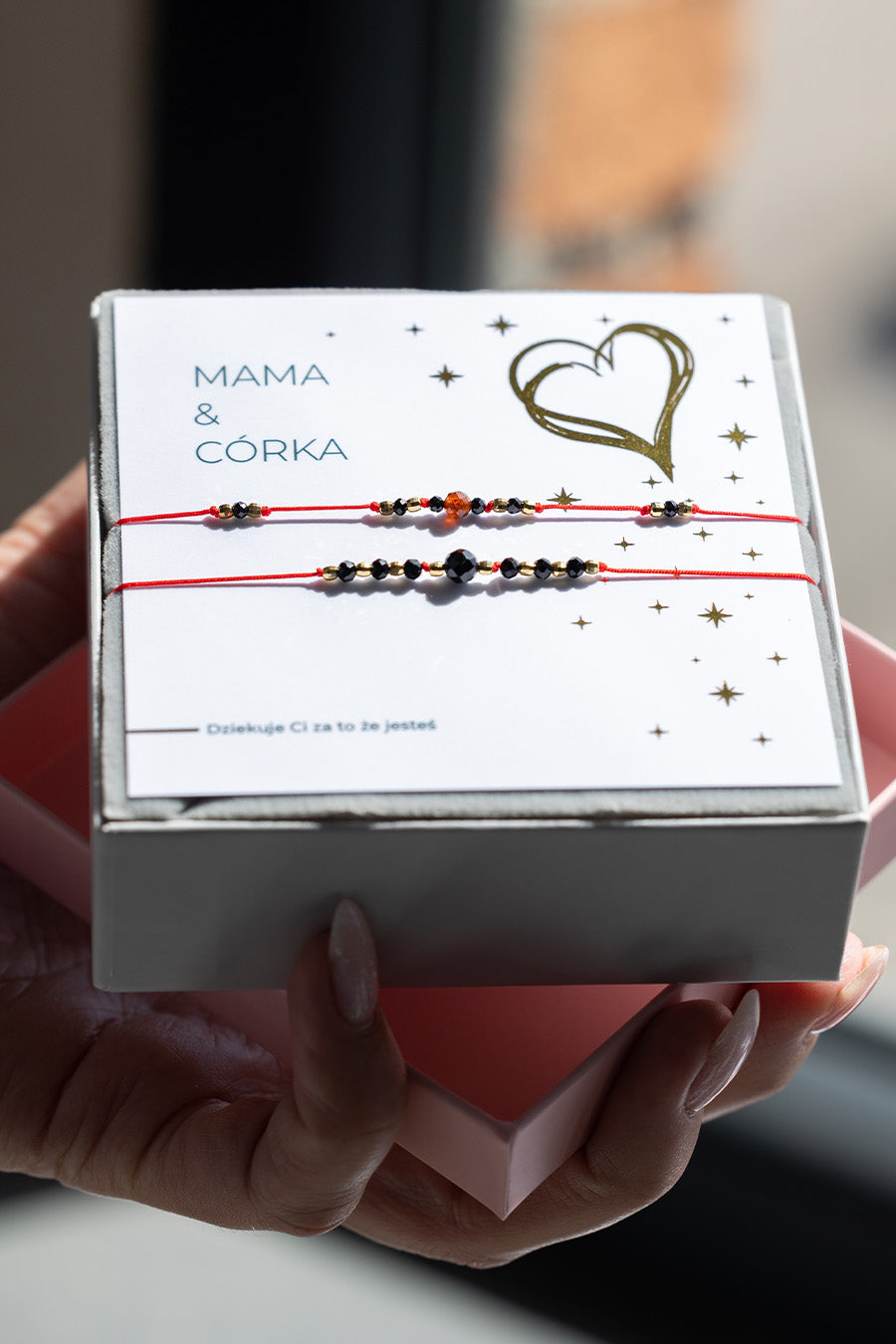 Zestaw bransoletek Mama i Córka Turmalin, Granat i Spinel
