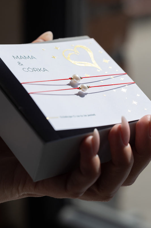 Zestaw bransoletek Mama i Córka Perła