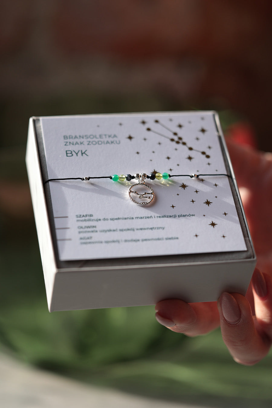 Bransoletka Znak Zodiaku Byk ze srebrną zawieszką