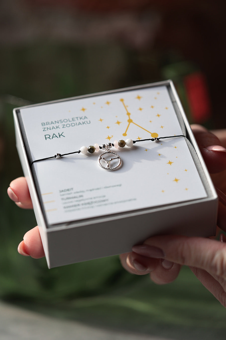 Bransoletka Znak Zodiaku Rak ze srebrną zawieszką